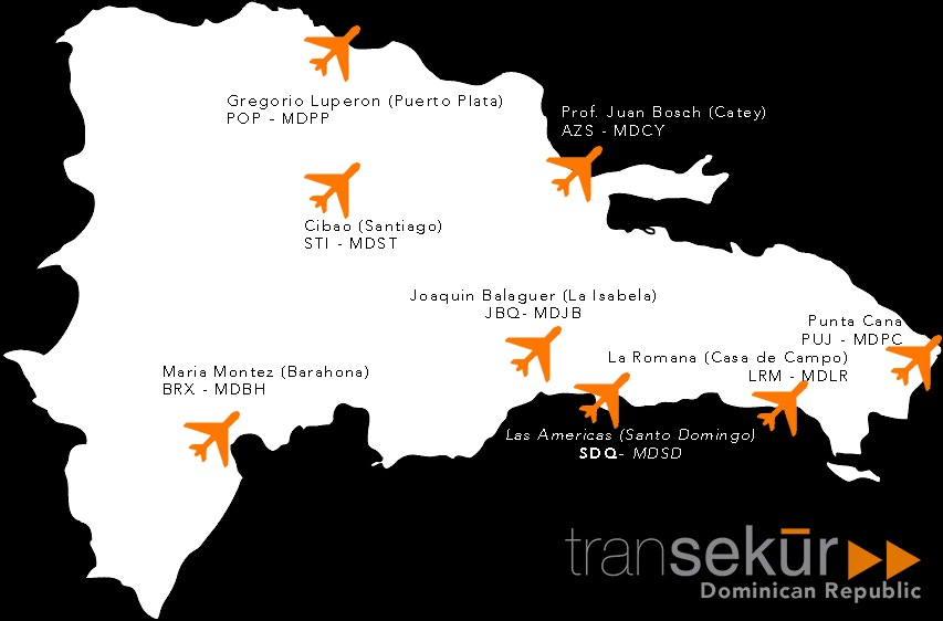 Map of Dominican Republic International Airports